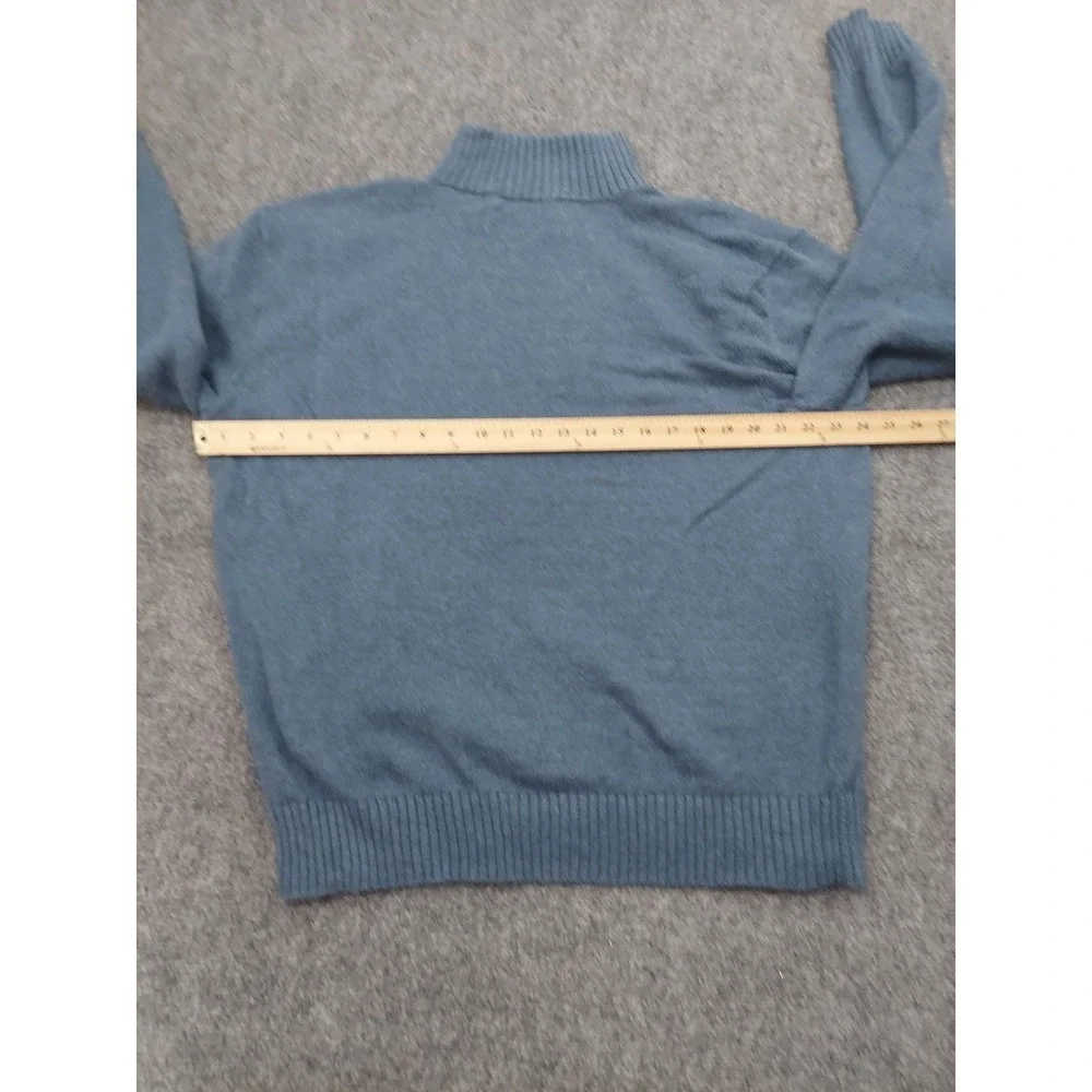 Vtg Polo Ralph Lauren Sweater Men XL Blue 1/4 Zip Cotton Pullover Mock Neck READ